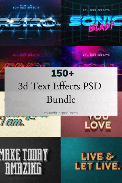 150 3d Text Effects PSD Bundle