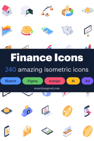 Online Banking Isometric Icons