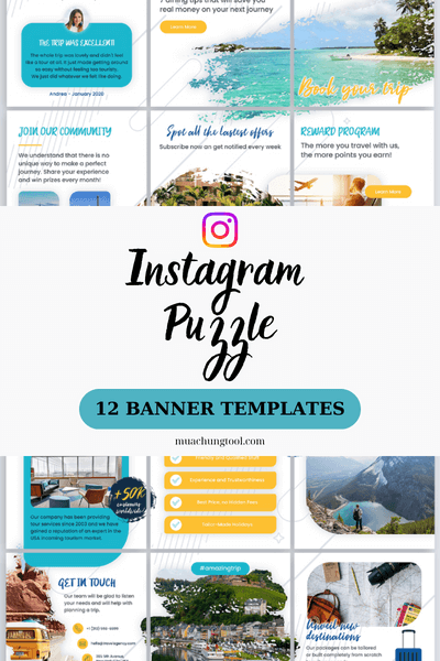 Travel Instagram Puzzle Banner Templates