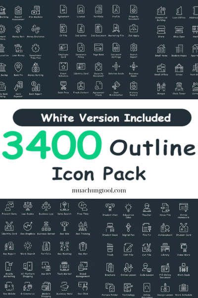 3400 Professional Outline Icons