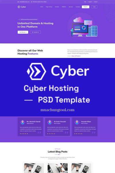 Cyber Hosting PSD Template