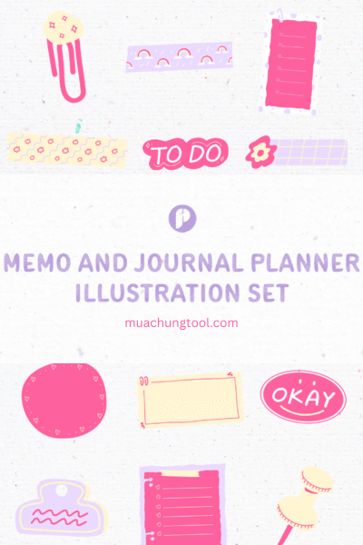 Memo And Journal Planner Illustration Set