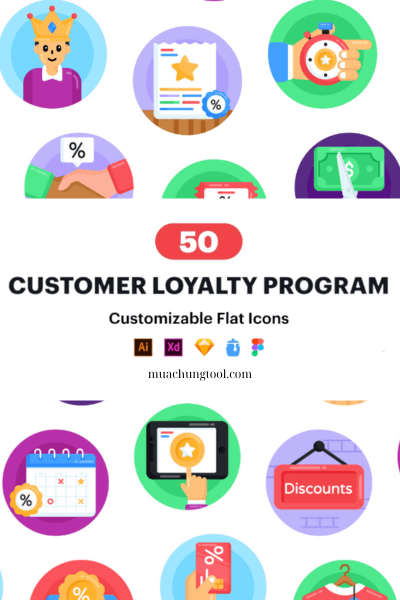 50 Loyalty Programs Icon Vector
