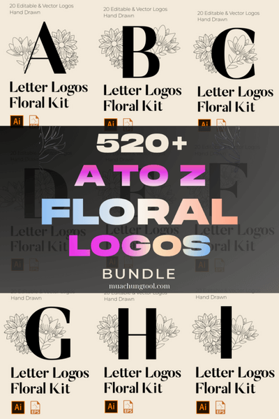 520 A To Z Floral Logos Bundle