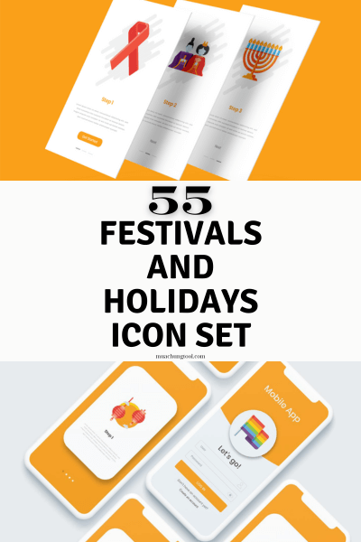 55 Festivals And Holidays Icon Set