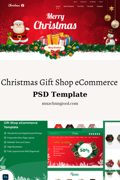 Christmas Gift Shop ECommerce PSD Template