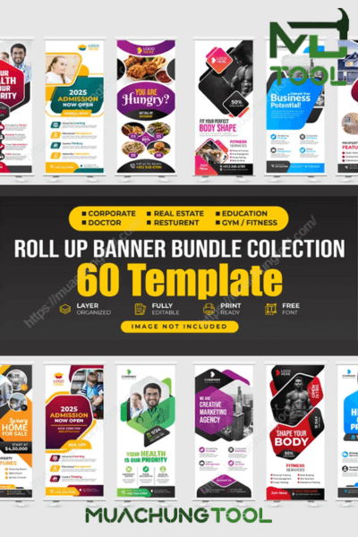 Creative And Modern Roll Up Banner Bundle