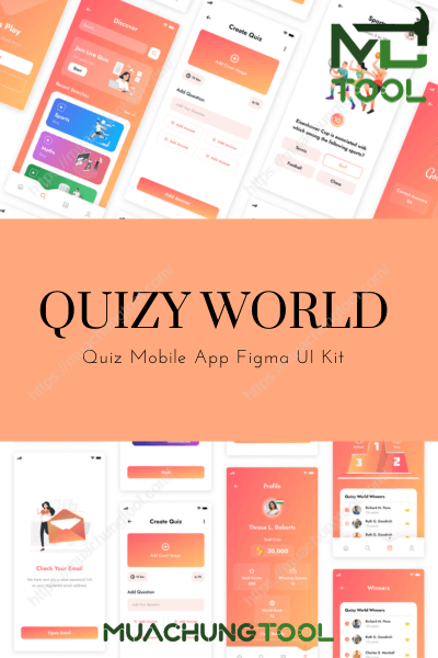 Quizy World – Quiz Mobile App Figma UI Kit